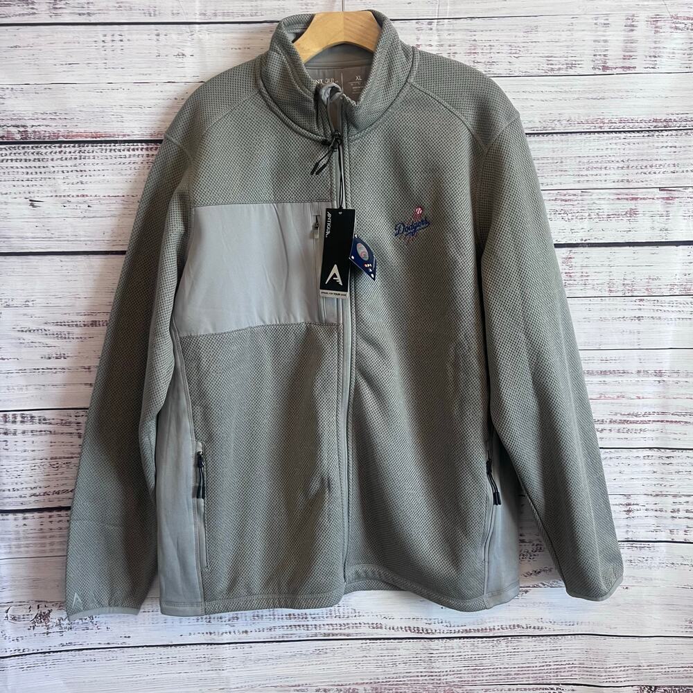 Antigua LA DOGERS COURSE FULL ZIP JACKET GRAY SIZE XL NWT